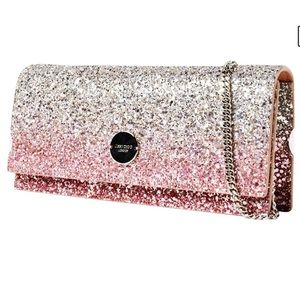Jimmy choo fie flamingo and Platinum clutch